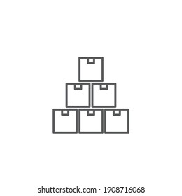 inventory concept icon, color, line, outline vector sign, linear style pictogram isolated on white. Symbol, logo illustration
