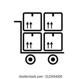 Inventory concept icon, color, line, outline vector sign, linear style pictogram isolated on white. Symbol, logo illustration