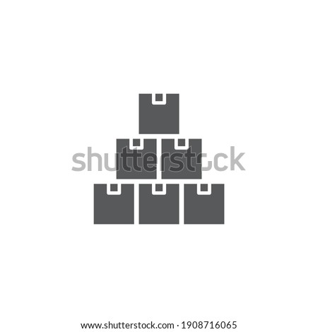 inventory concept icon, color, line, outline vector sign, linear style pictogram isolated on white. Symbol, logo illustration