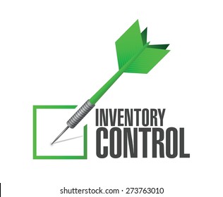 inventory control check dart sign concept illustration design over white