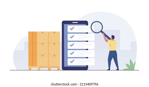 Inventory control concept. vector Illustration