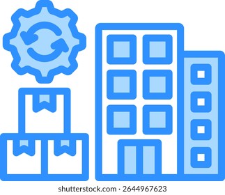 Inventory Control Icon Blue Color Vector Illustration