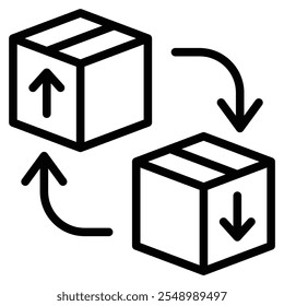 ícone Controle de Inventário linha ilustração de vetor