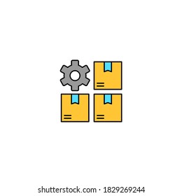Inventory control icon. logistic and delivery icon. filled color icon. simple, flat, outline.