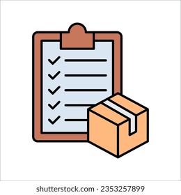 Icono de Control de Inventario. Icono monocromo de administración de negocios simple para plantillas, ilustración vectorial en fondo blanco