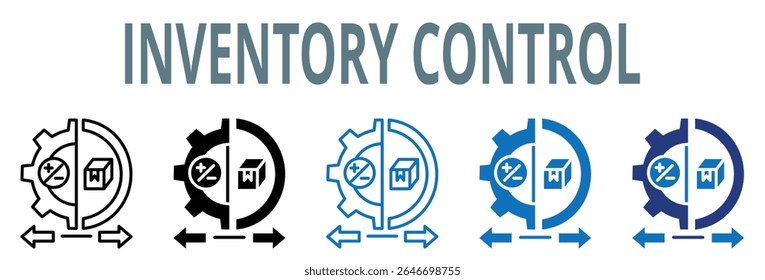 controle de inventário, ícone, vetor, ilustração, global, fabricação, inventário, controle, estoque, gerenciamento, monitoramento