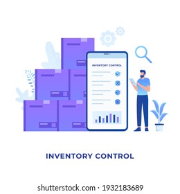 Inventory control illustration concept. Illustration for websites, landing pages, mobile applications, posters and banners