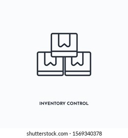 inventory control outline icon. Simple linear element illustration. Isolated line inventory control icon on white background. Thin stroke sign can be used for web, mobile and UI.