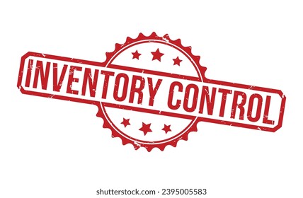 Diseño vectorial de estampado de goma roja de control de inventario.