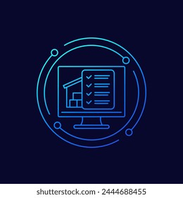 inventory control software icon, linear design