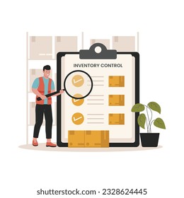 Inventory control vector illustration. Illustration for website, landing page, mobile app, poster and banner. Trendy flat vector illustration
