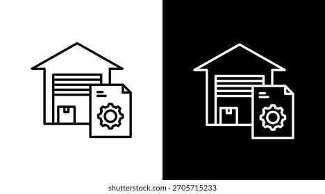 Design do Conjunto de Ícones Brancos do Controle de Inventário