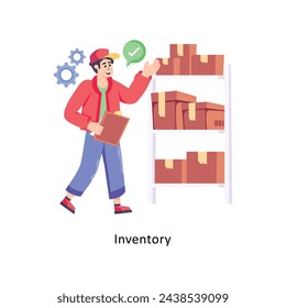 Inventory  flat style design vector stock illustrations. 