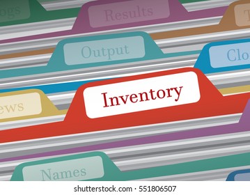 Inventory folder in file folders personal finance, vector illustration