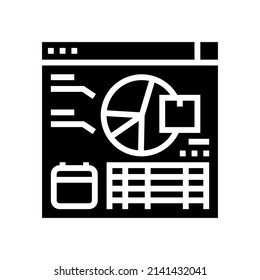 inventory forecasting report glyph icon vector. inventory forecasting report sign. isolated contour symbol black illustration