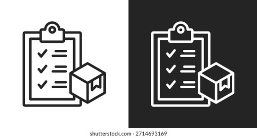 Icono De Inventario En Estilo De Línea En Blanco Y Negro
