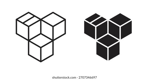 ícone Inventário. estilo plano e traçado Coleção. símbolo simples