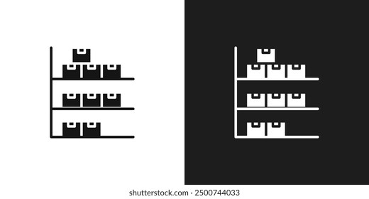 Vector de arte de línea de icono de inventario
