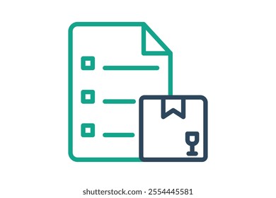 Inventory icon. line icon style. document with product. icon related to procurement. procurement management elements vector illustration