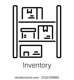 Ícone de inventário em estilo linear