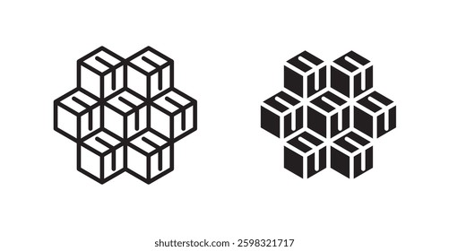Inventory icon outlined icon vector collection.
