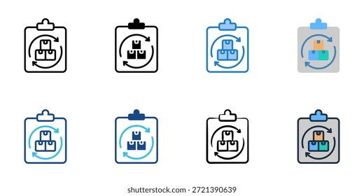 Conjunto de iconos de inventario colección de estilos múltiples. Trazo editable 
