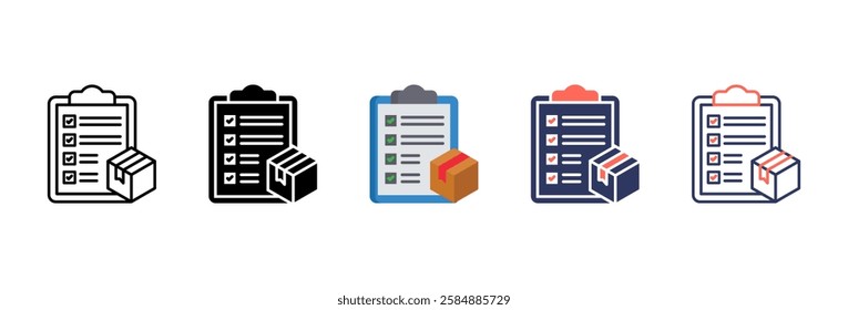 Inventory Icon Sheet With Multiple Styles For Design