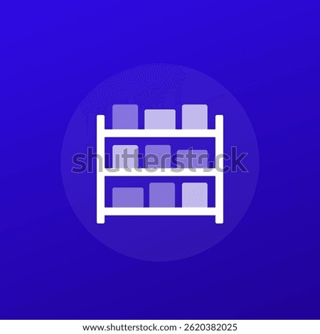 inventory icon, shelves with boxes, transparent design