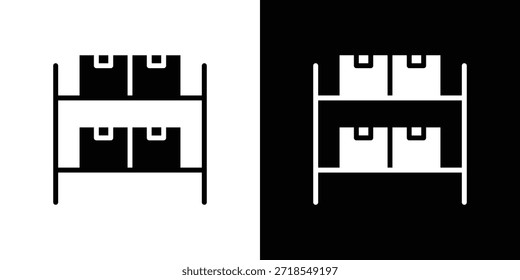 ícone de inventário silhueta vetor ilustração estilo plano isolado