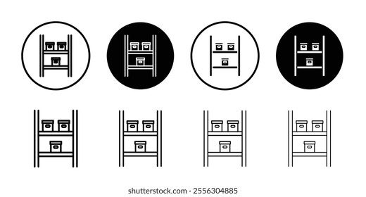 Inventory icon Thin line vector illustration set