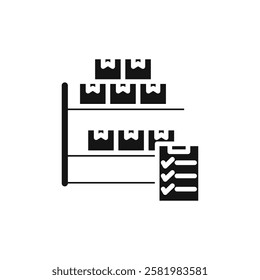 Inventory icon Vector flat thin line illustration