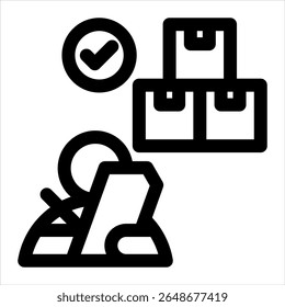ícone de inventário ilustração de vetor no fundo branco