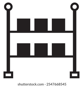 Ícone de inventário ícone de vetor definido em preto e branco. 333