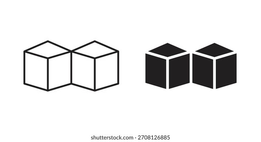 Ícone de inventário para sites e design plano minimalista móvel.