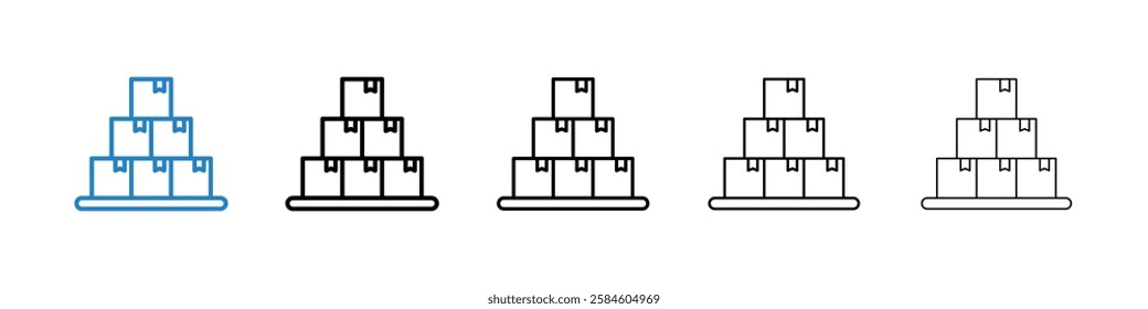 Inventory icons in five different stroke sizes