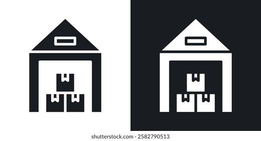 Inventory icons set vectors black and colored style