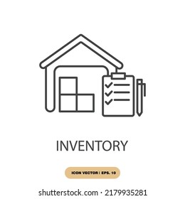 inventory icons  symbol vector elements for infographic web