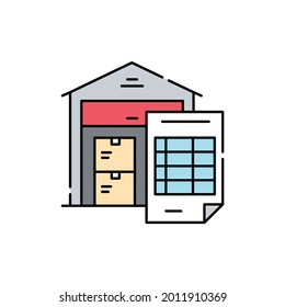 Inventory сolor line icon. Pictogram for web page, mobile app, promo. UI UX GUI design element. Editable stroke.