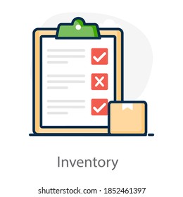 Inventory List Icon Cardboard Document Stock Vector (Royalty Free ...