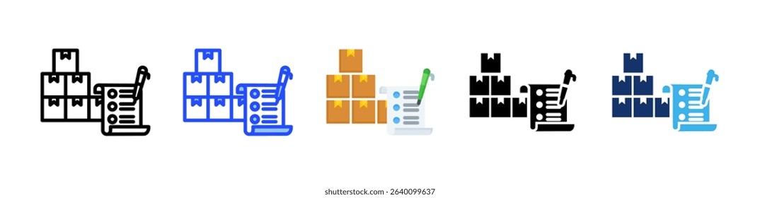 Inventory List Icon Collection With Multiple Styles