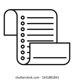 Inventory list icon. Outline inventory list vector icon for web design isolated on white background