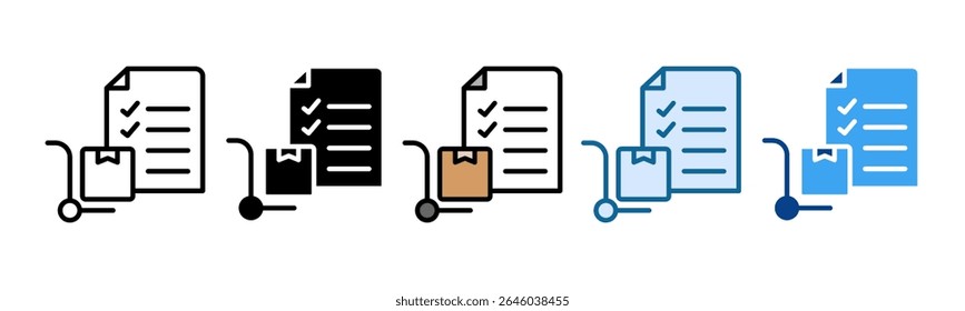 Inventory List Icon Set Multiple Style Collection