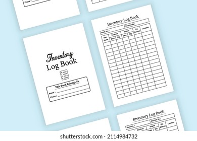 Inventory Log Book interior. Daily purchase and sell checklist. Inventory journal interior. Product inventory checklist template. Inventory journal notebook interior.