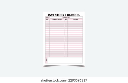 Inventory Logbook kdp interior Inventory Logbook