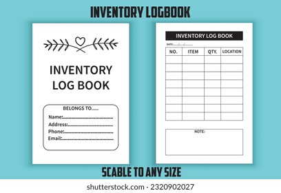 Inventory logbook. Sales logbook. order form logbook. Low content kdp interior design template