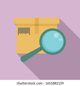 Inventory magnifier icon. Flat illustration of inventory magnifier vector icon for web design