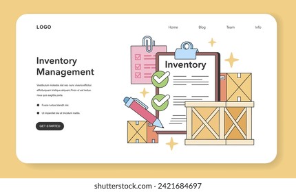 Inventory management accuracy. Clipboards and checklists ensuring precise stock levels and efficient warehouse organization, crucial for supply chain optimization. Detailed inventory control.