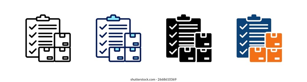 Inventarverwaltung mit nur einem Symbol Multi Styles Vektor-Set