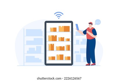 Inventory Management Application Control. Vector illustration