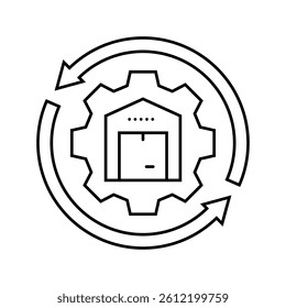 inventory management business process line icon vector. inventory management business process sign. isolated contour symbol black illustration
